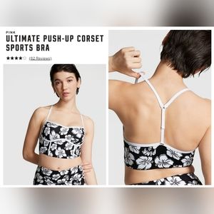 Victoria's secret pink ultimate corset push-up sports bra MEDIUM